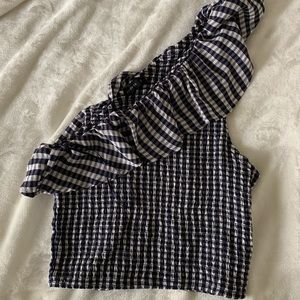 One shoulder ribbed top